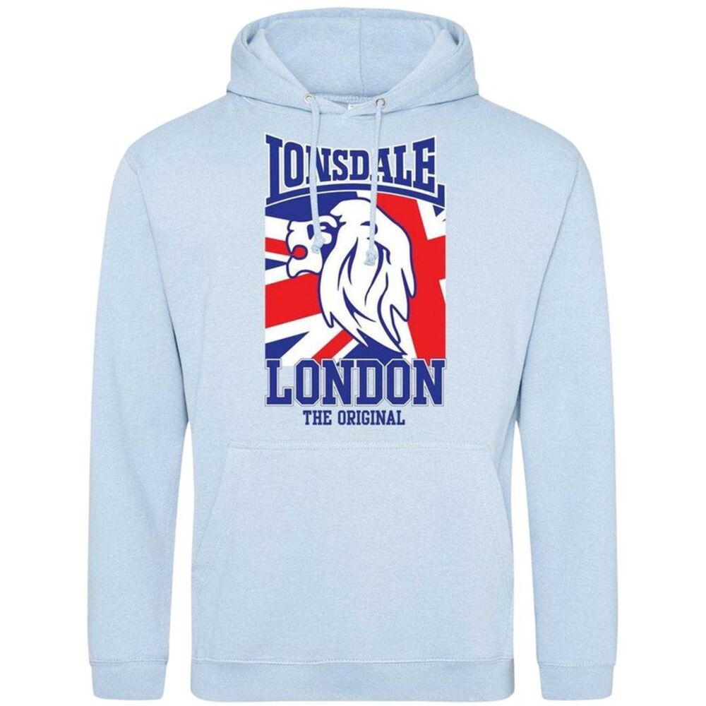 Lonsdale Mens The Original Logo Hoodie / Sky Blue